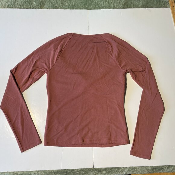 Wilfred Sweetheart Keyhole Longsleeve Top Ashy Rose Size Medium - Picture 5 of 11